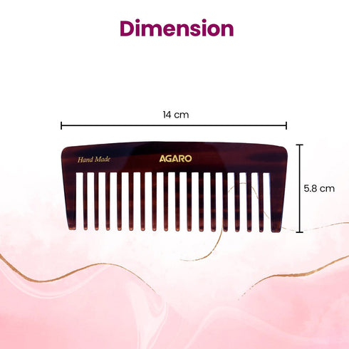 AGARO Hand Made Cellulose Acetate Comb HMC80, All Fine Tooth Dressing Comb, Smooth Rounded Teeth, Hair Styling, Hair Brushing, Hair Dressing, Brown